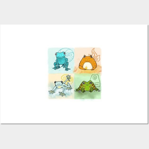 The Four Element Frogs Wall Art by astonishingemma